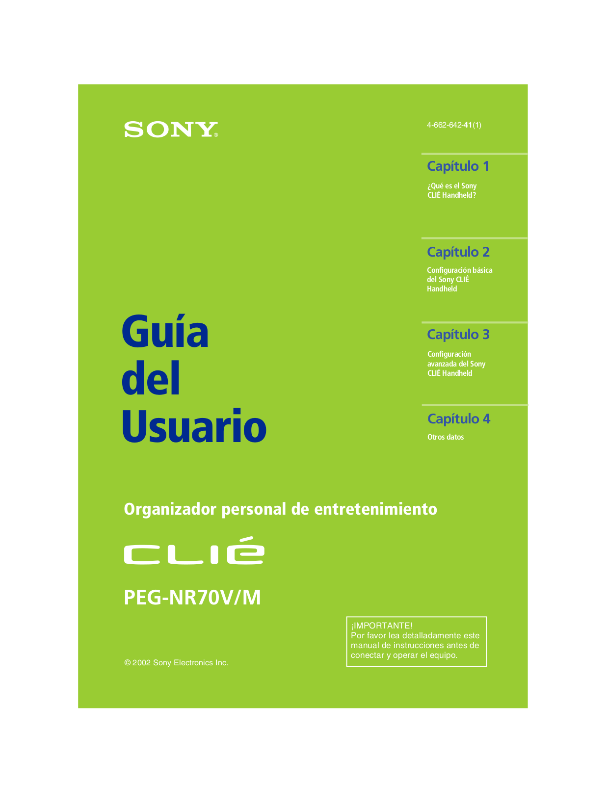 Sony PEG-NR70V/M Operating Manual