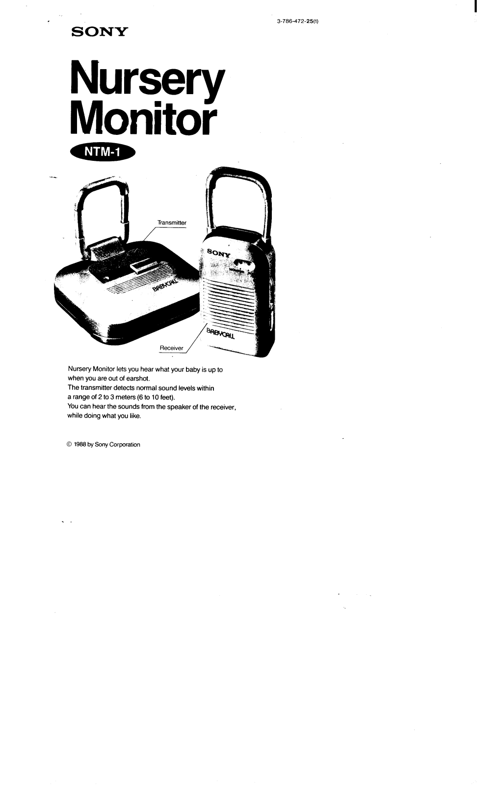 Sony NTM-1 Operating manual