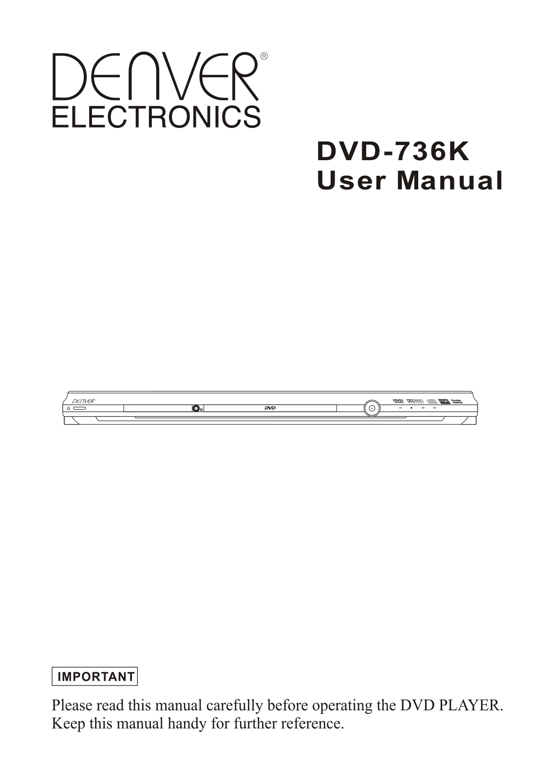 Denver DVD-736K Instruction Manual