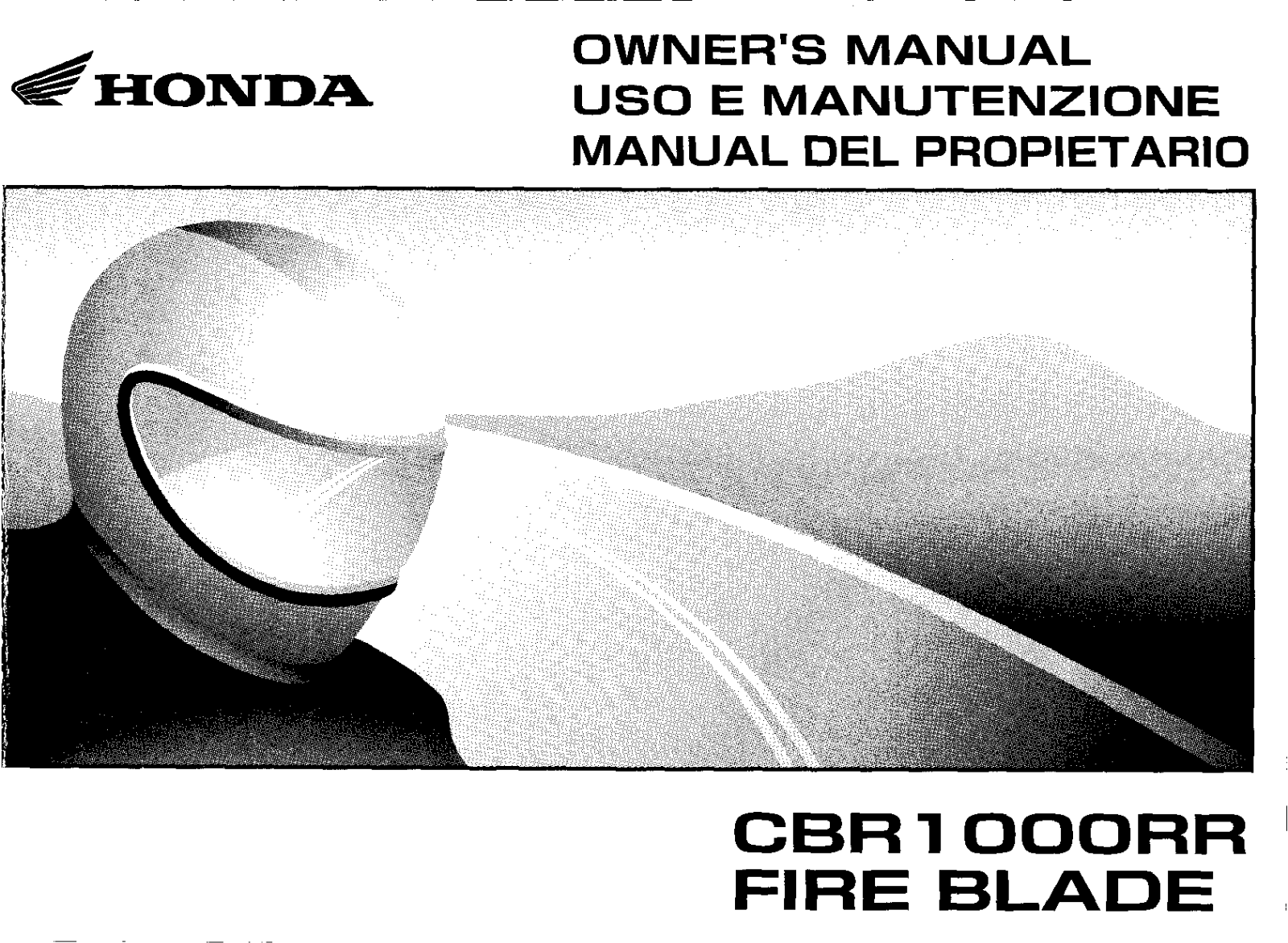 Honda CBR1000RR 2007 Owner's Manual