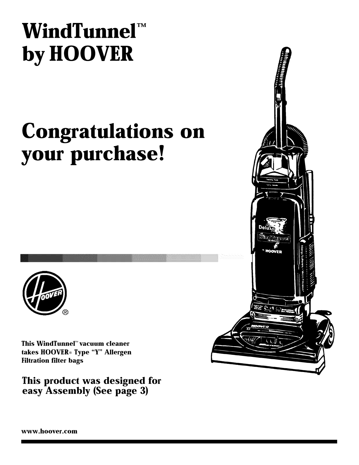 Hoover U5465-990, U5465-970, U5464-900, U5463-960, U5461-900 Owner’s Manual