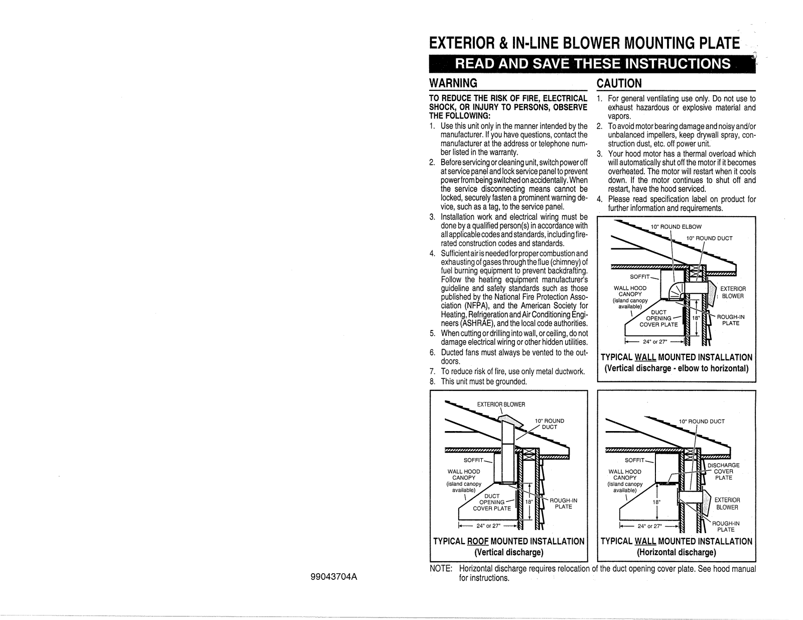 Broan 332KR Installation Guide