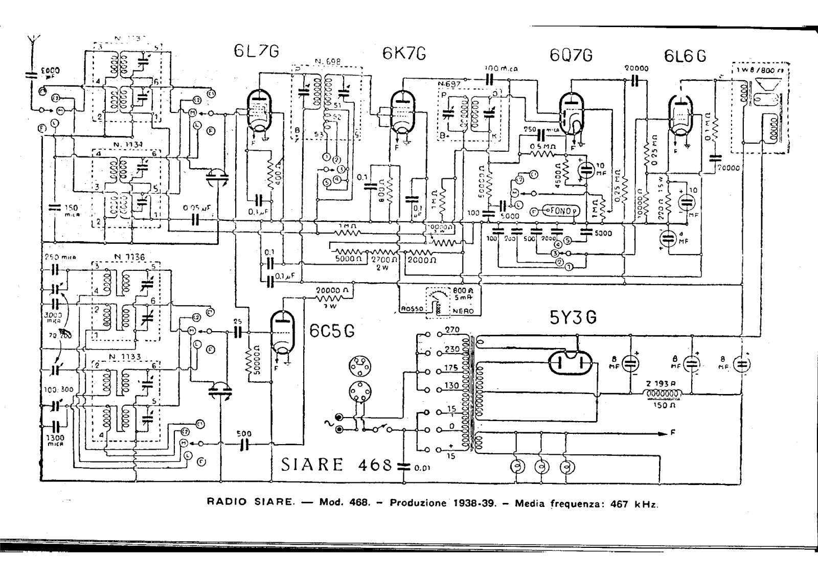 Siare Crosley 468 schematic