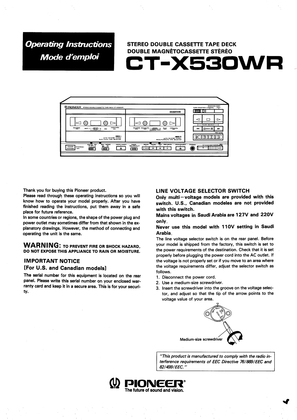 Pioneer CT-X530WR User Manual