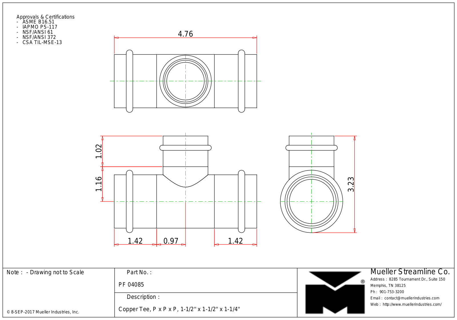 Mueller Streamline PF 04085 Cad Drawing - ManualMachine.com