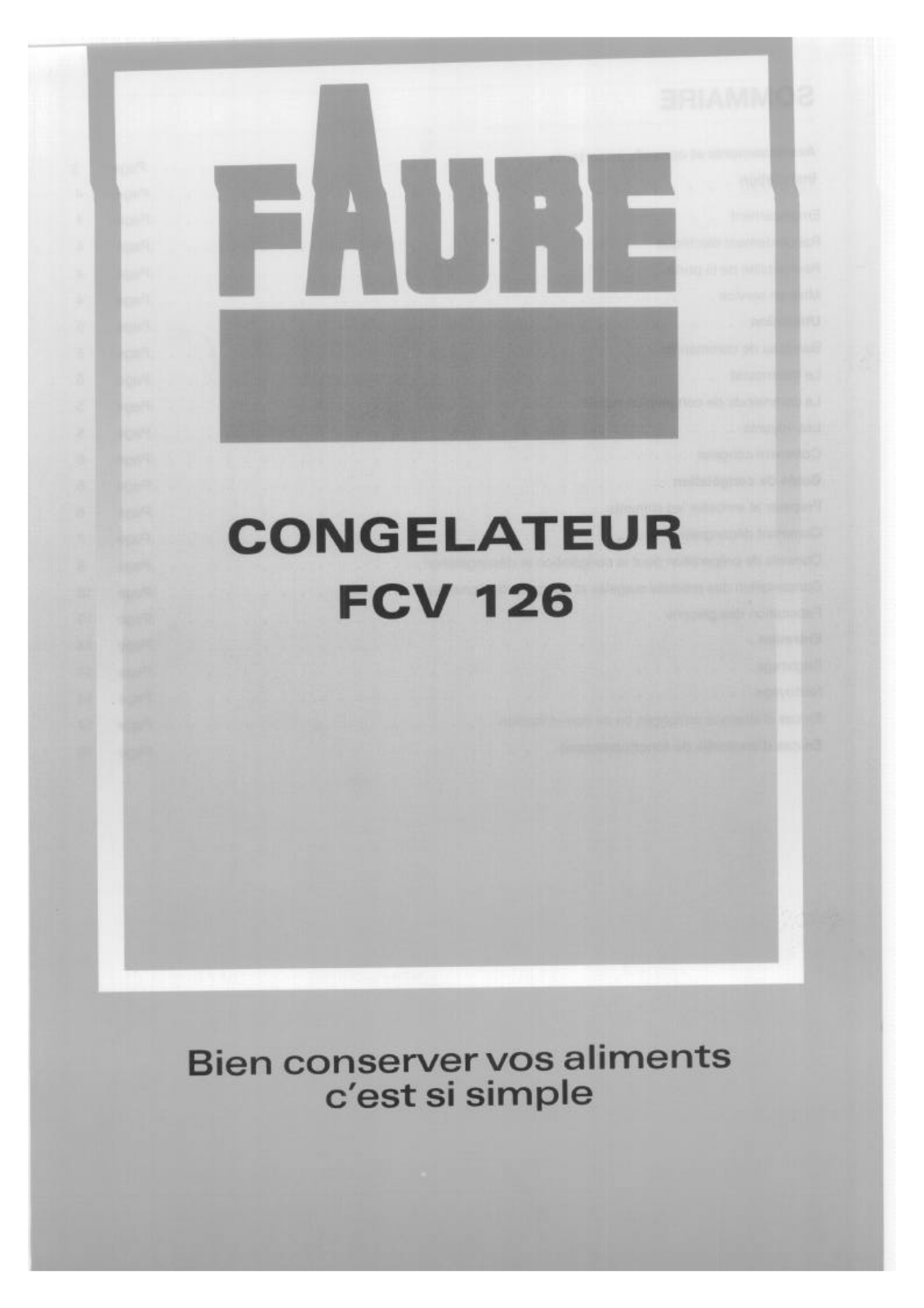 Faure FCV126W, FCV126M User Manual