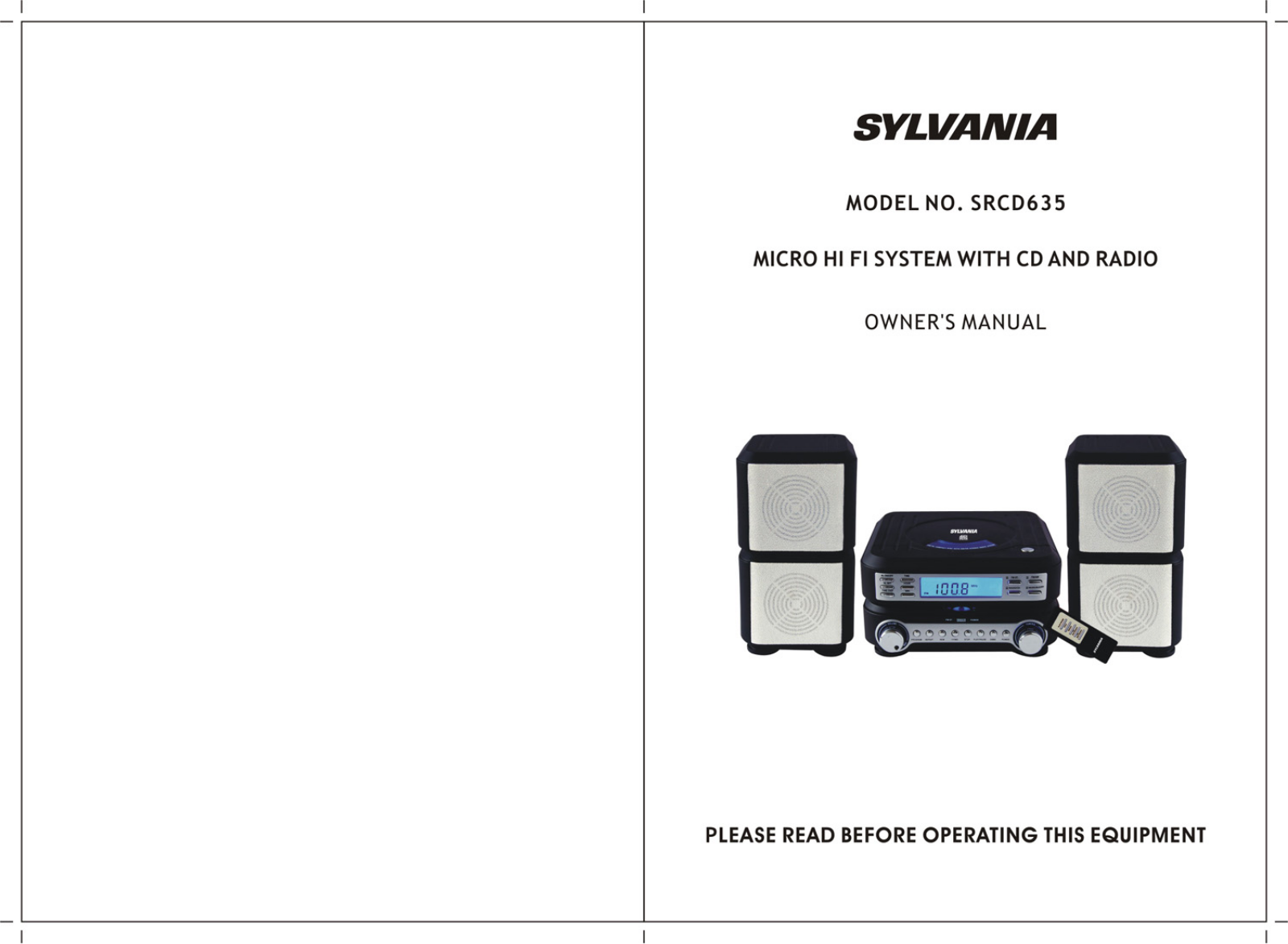 Sylvania SRCD635 User Manual