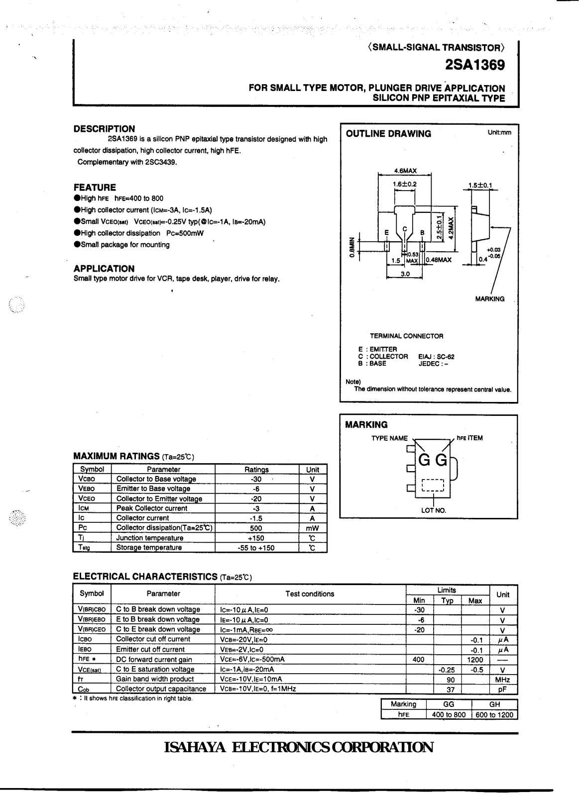 Datasheet 2sa1369 Datasheet - ManualMachine.com