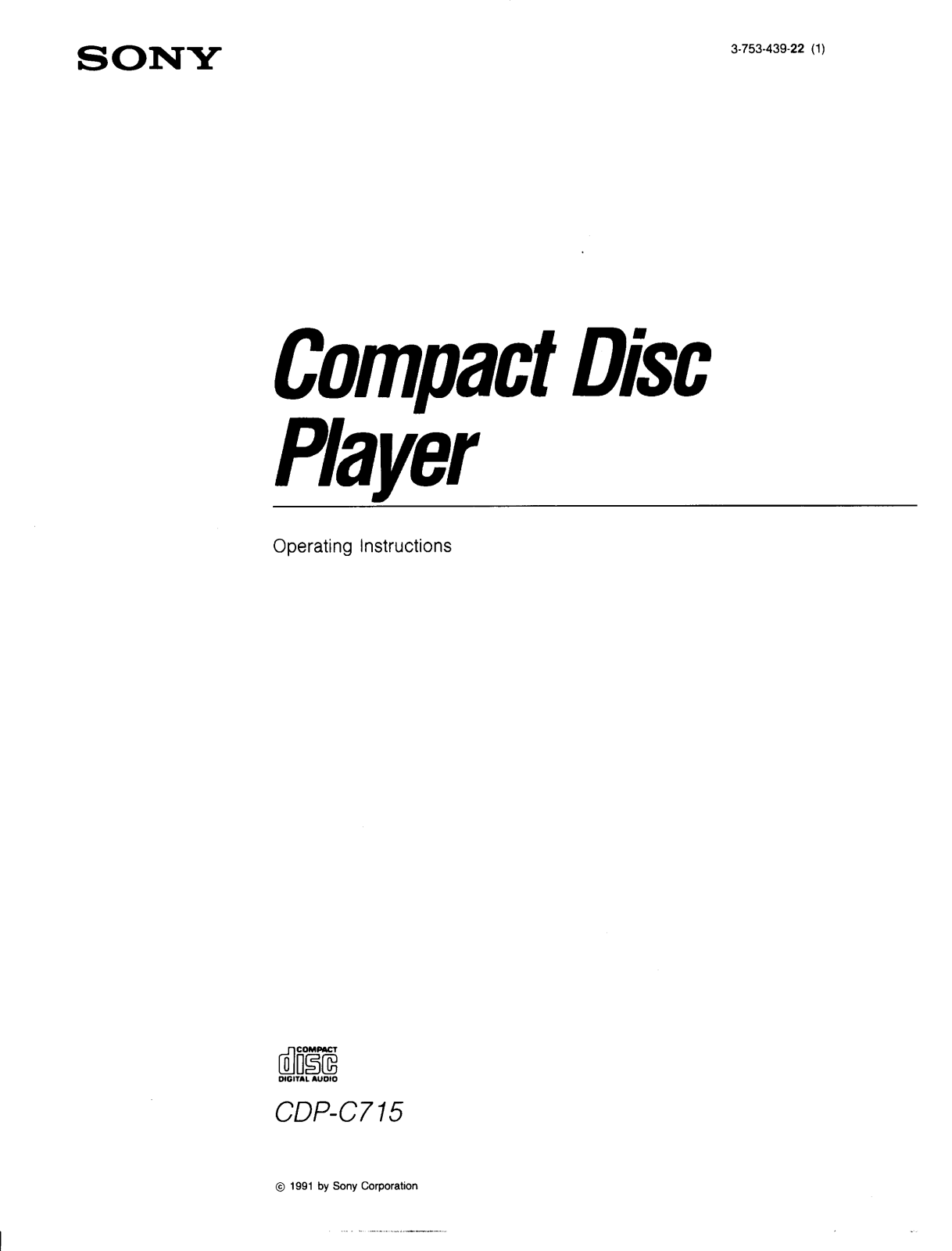 Sony CDP-C715 User Manual