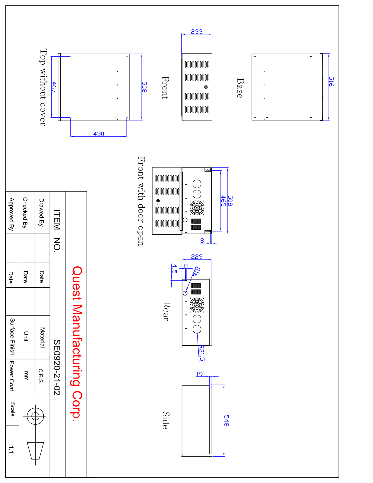 Quest Manufacturing QMG1054 Dimensions - ManualMachine.com