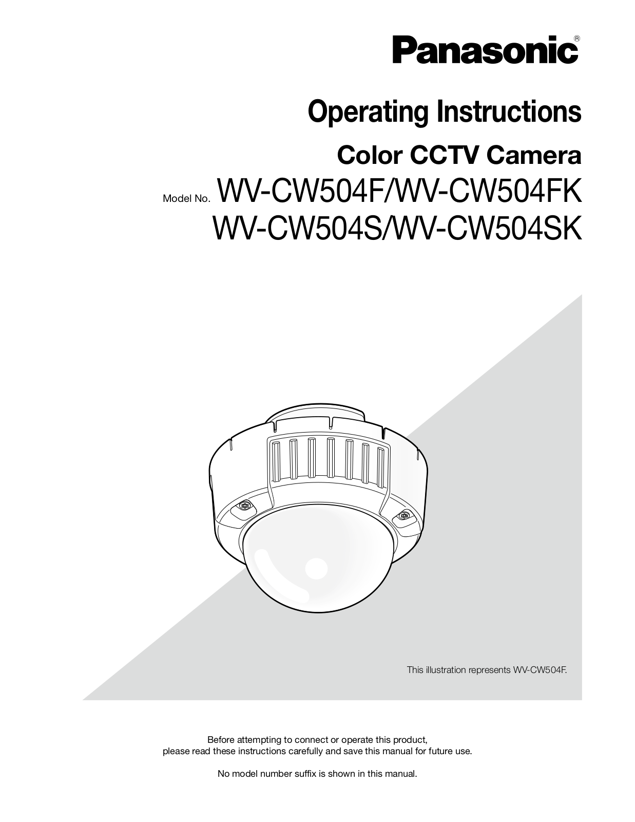 Panasonic WV-CW504F, WV-CW504S, WV-CW504FK, WV-CW504SK User Manual