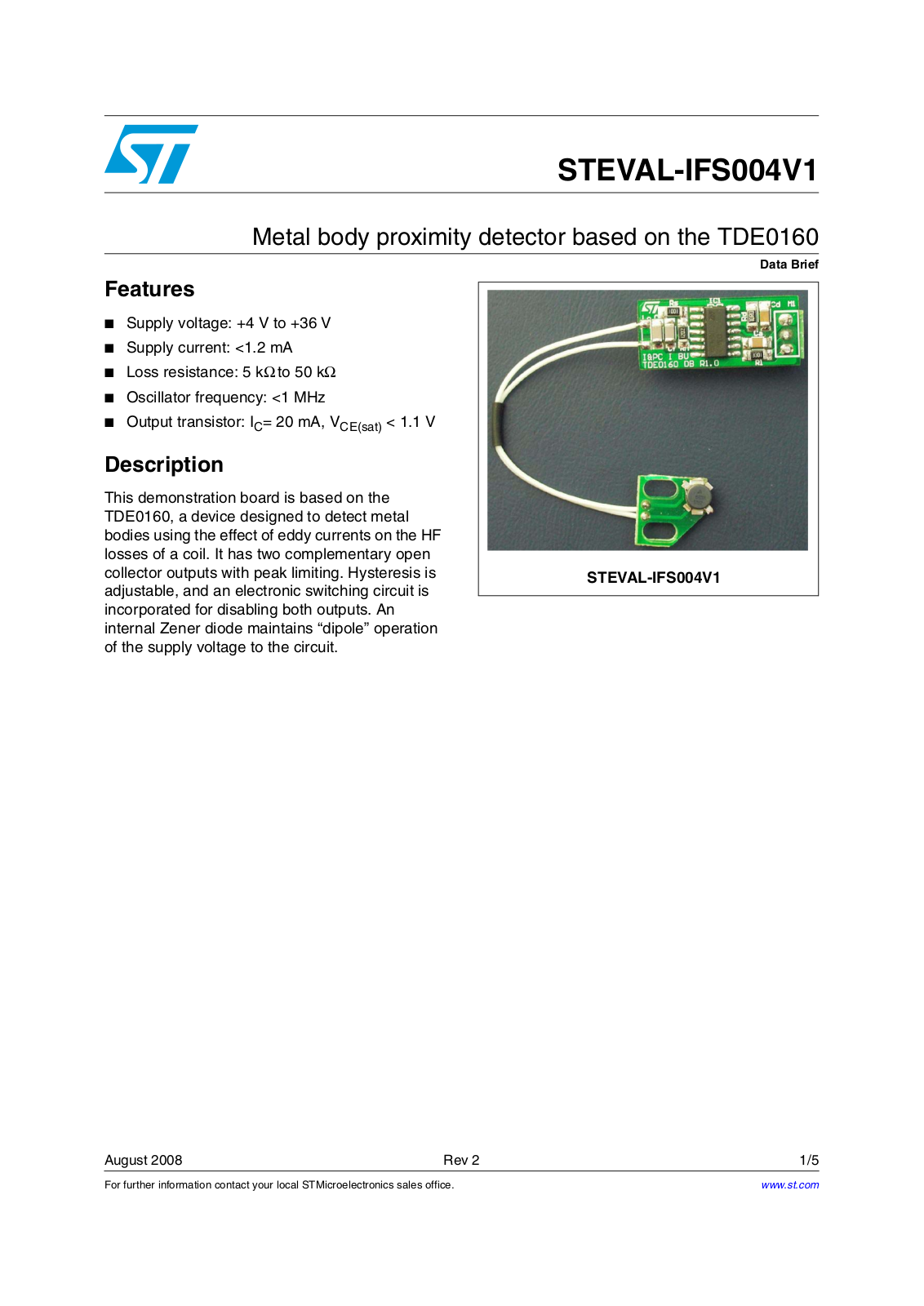 ST IFS004V1 User Manual