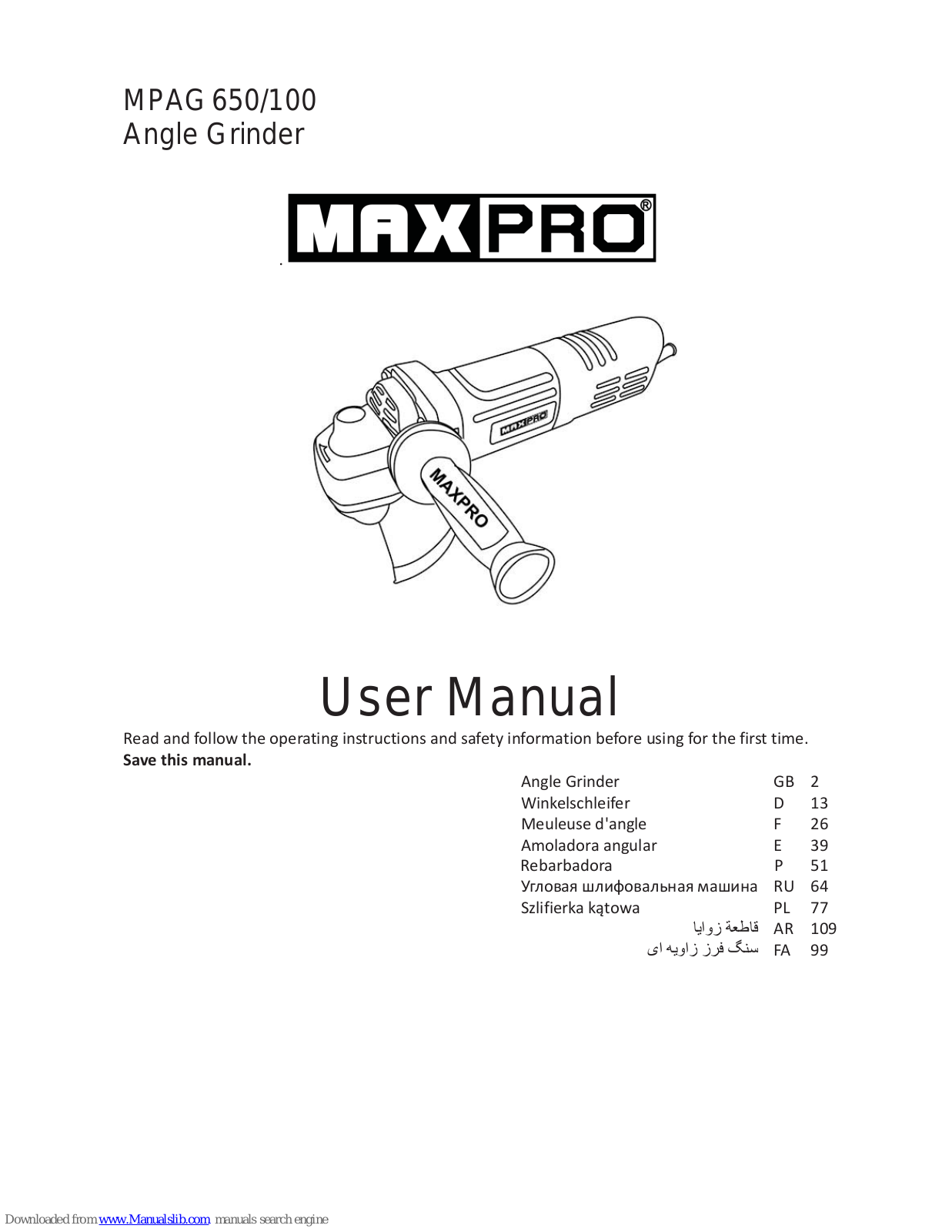 MaxPro MPAG650/100 User Manual