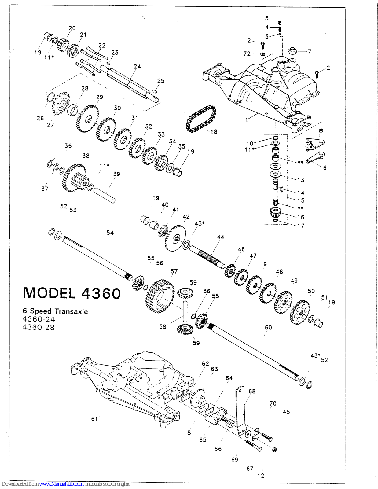 DANA 4360-24-28, 4360, 4360-24, 4360-28 Parts List