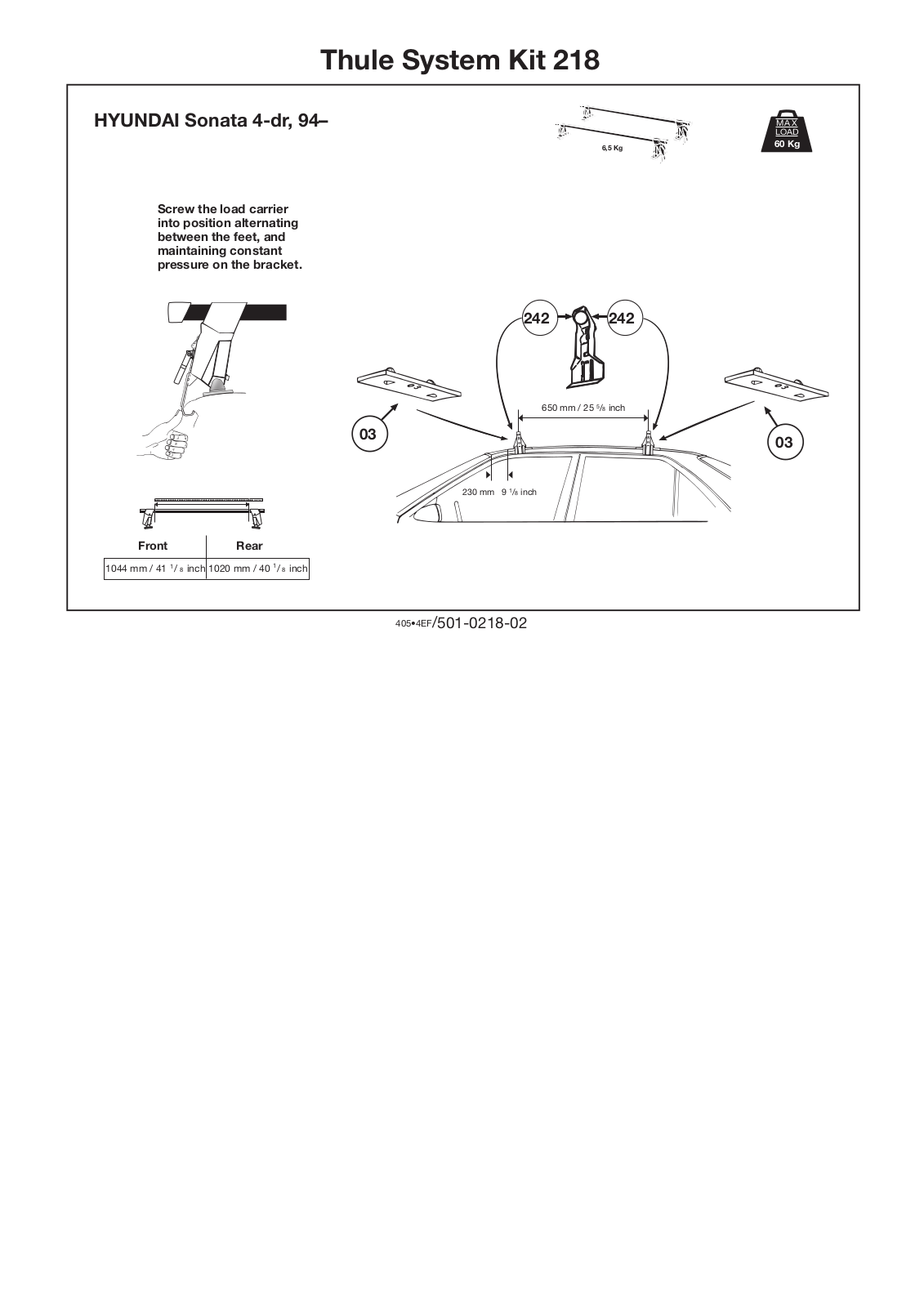 Thule 218 User Manual