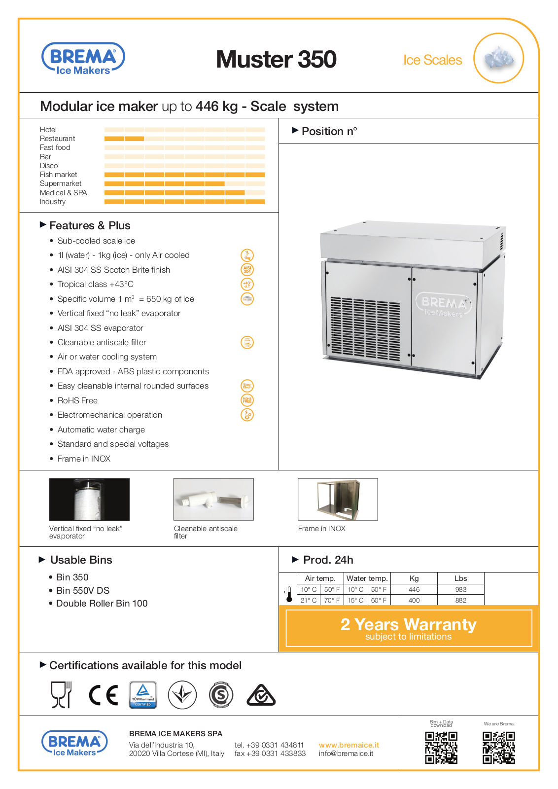 Brema Muster 350 Datasheet - ManualMachine.com