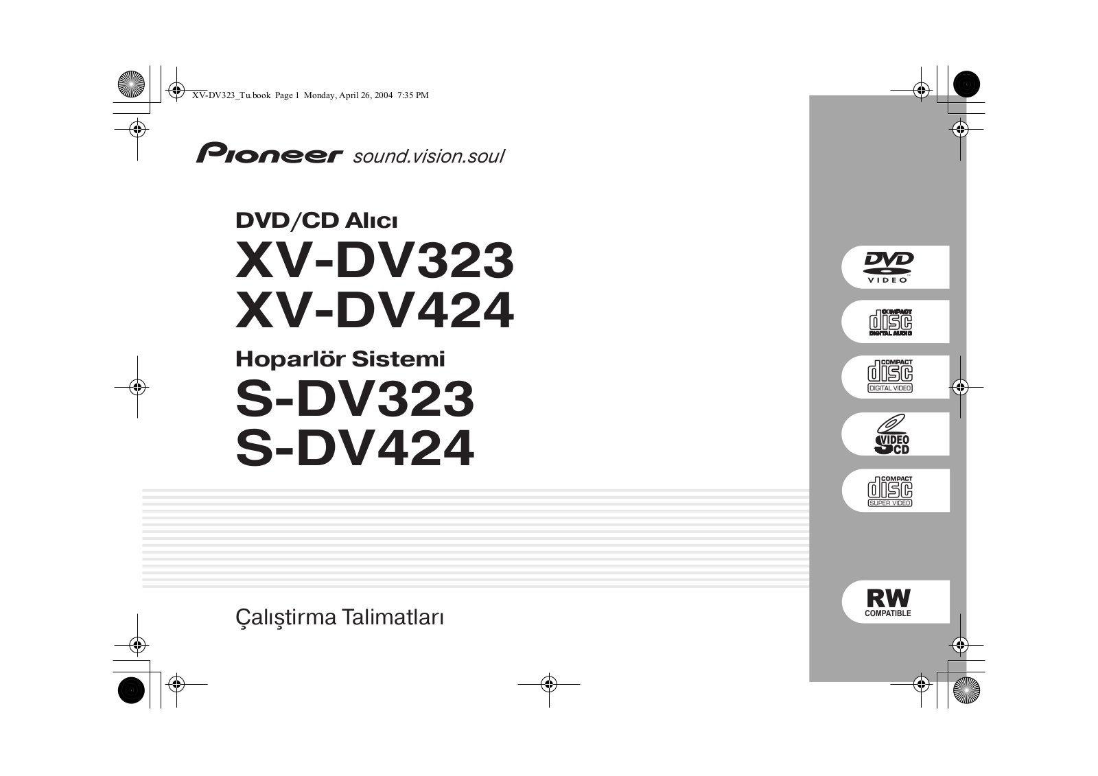 Pioneer DCS-323, DCS-424 User manual