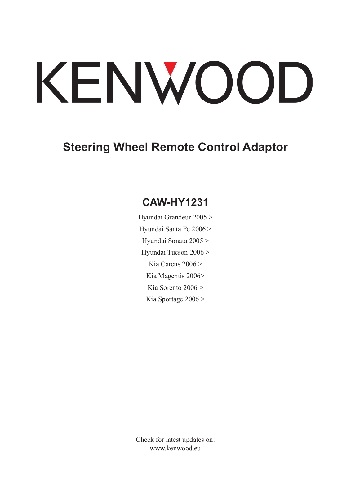 Kenwood CAW-HY1231 User Manual