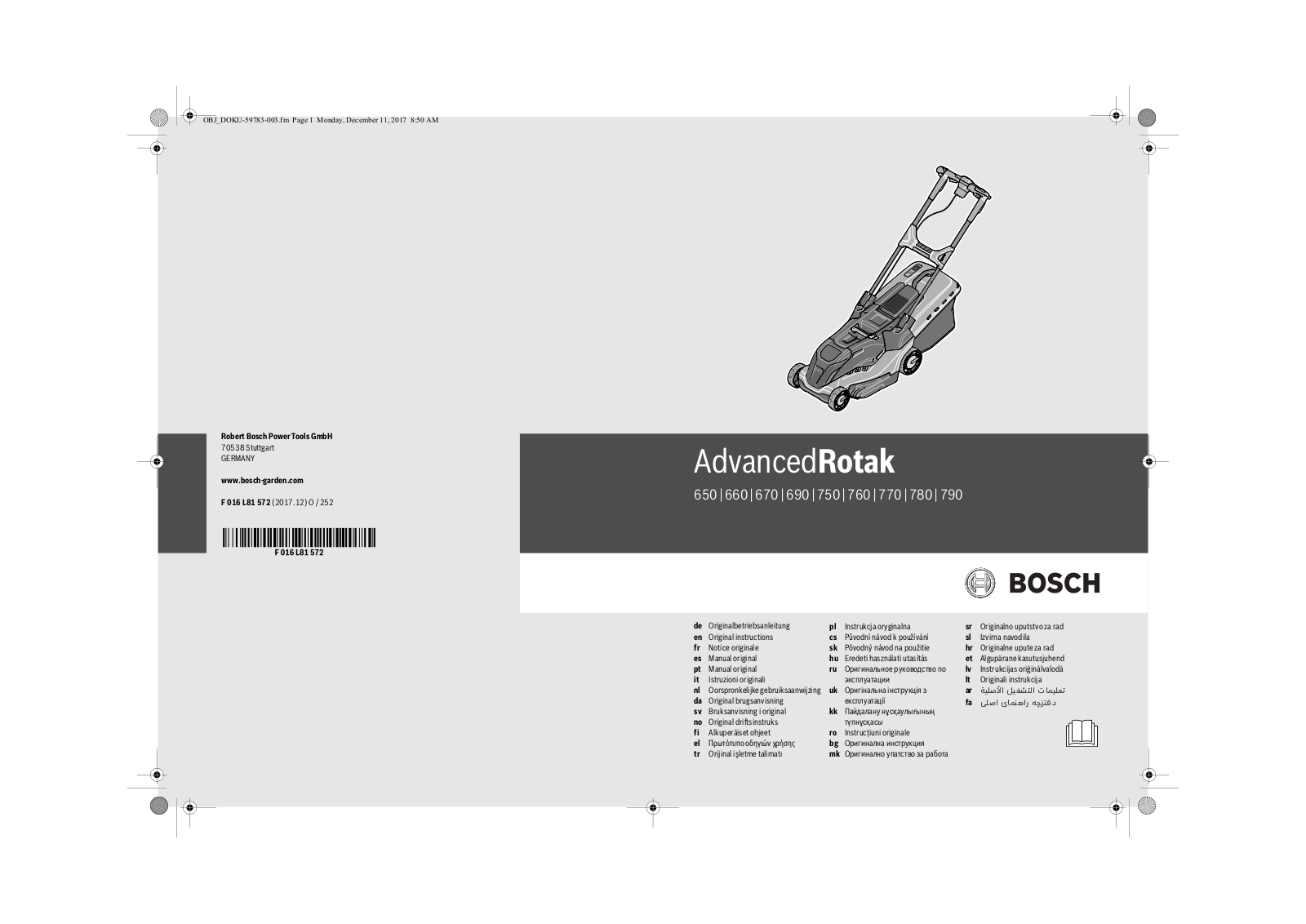 Bosch AdvancedRotak 660, AdvancedRotak 760 User manual