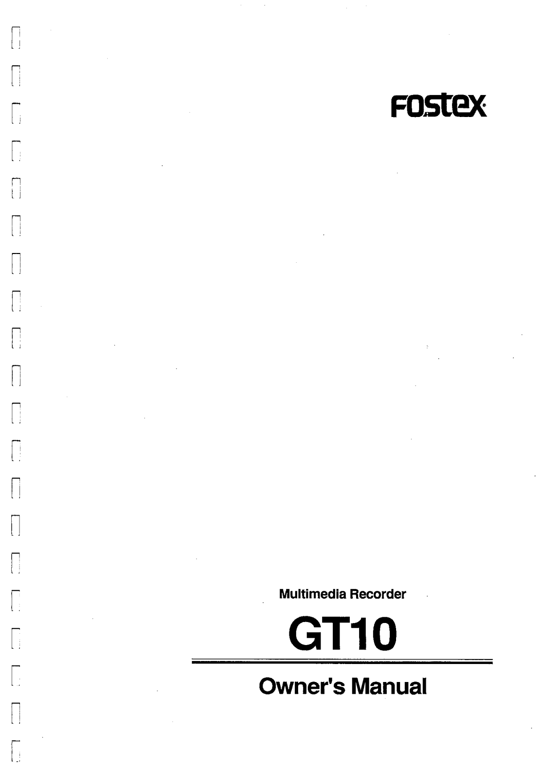 Fostex GT10 User Manual