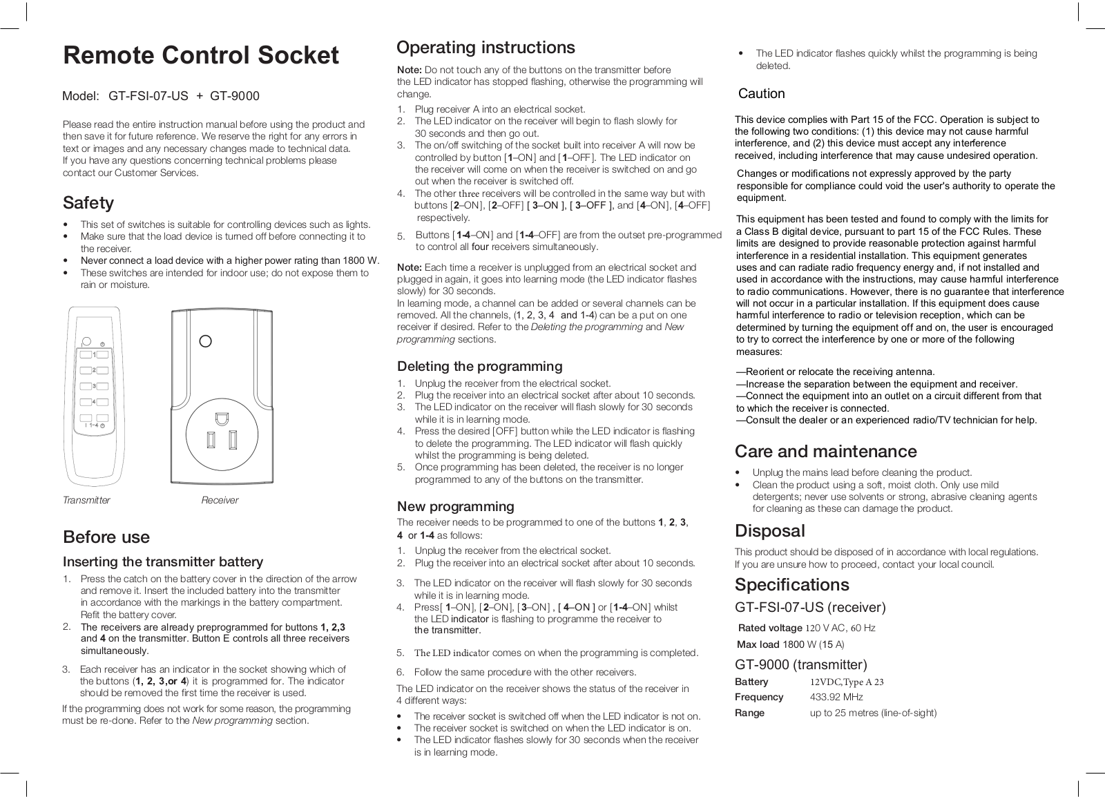 Globaltronics gmbH and Co KG GT9000 User Manual