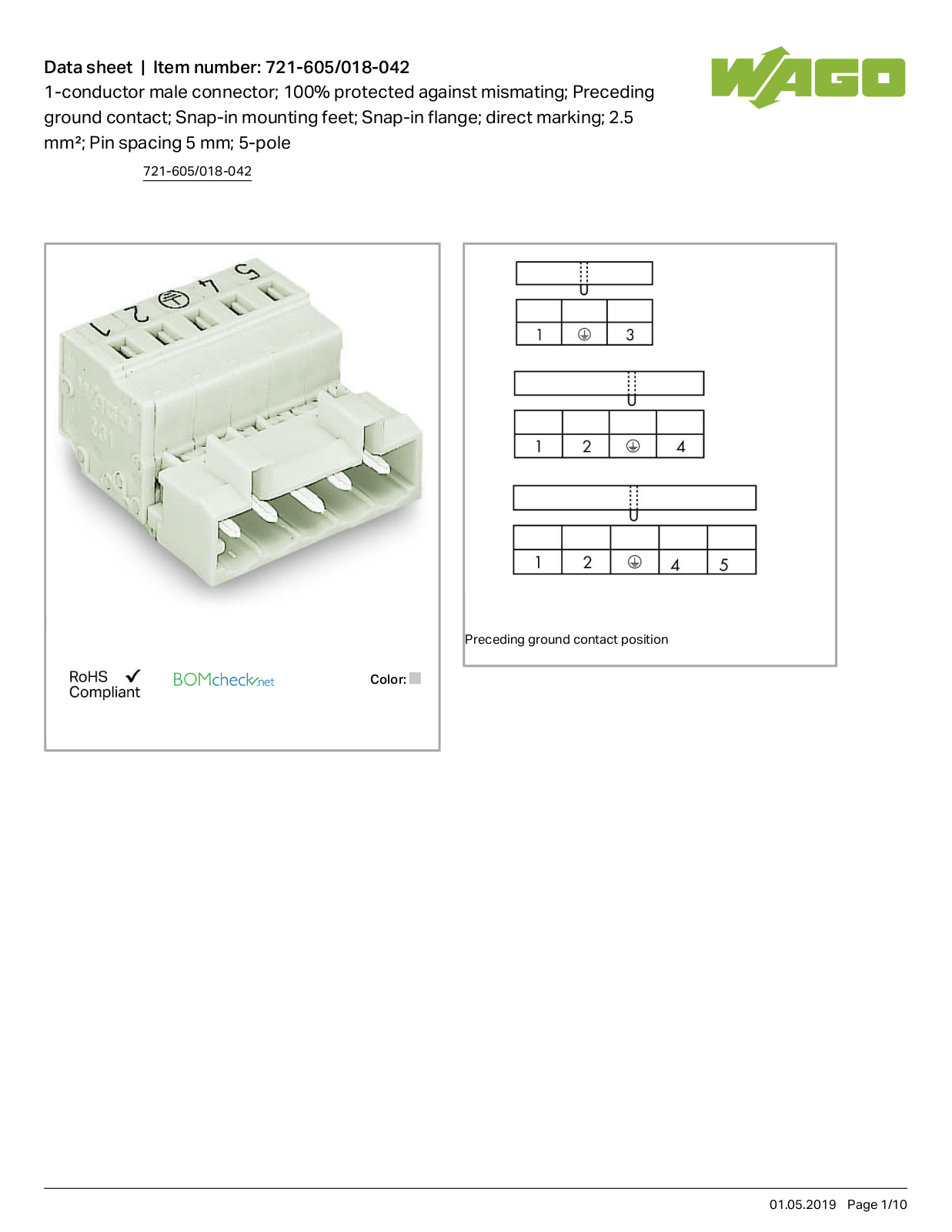 Wago 721-605/018-042 Data Sheet