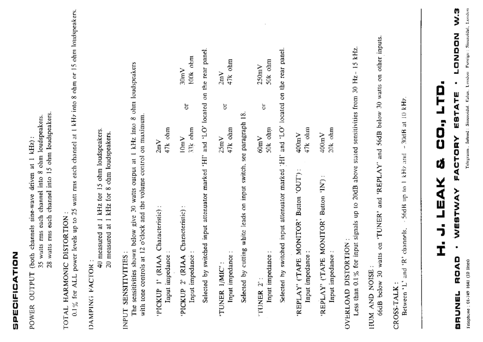 Leak Stereo-70 Schematic