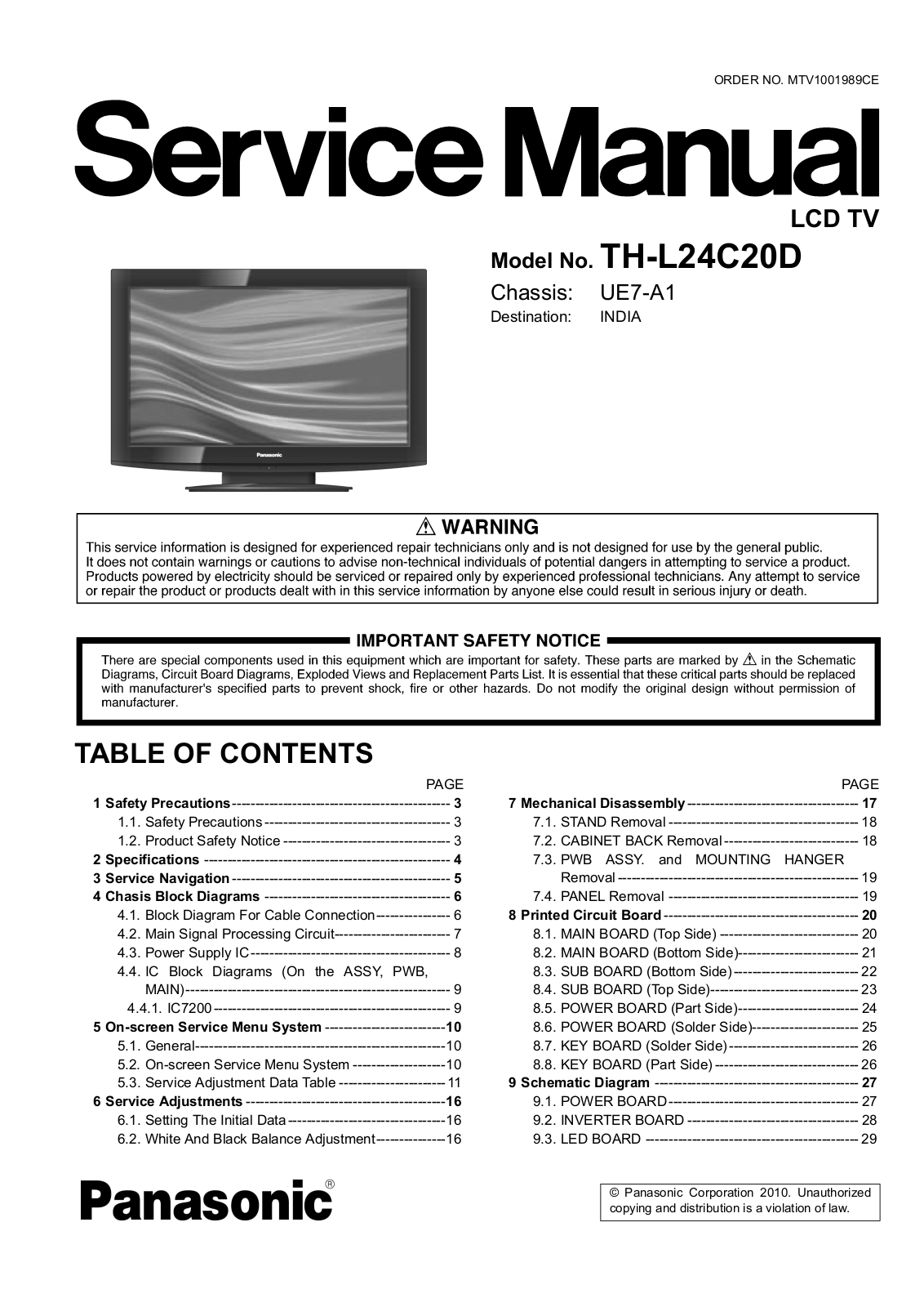 Panasonic TH-L24C20D Schematic