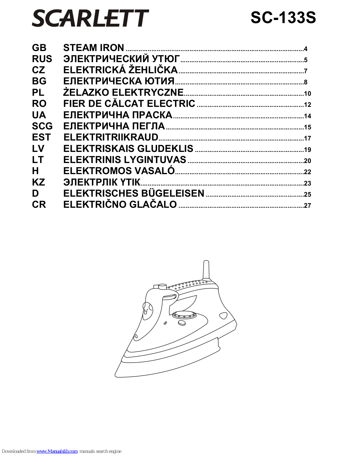 Scarlett SC-133S Instruction Manual