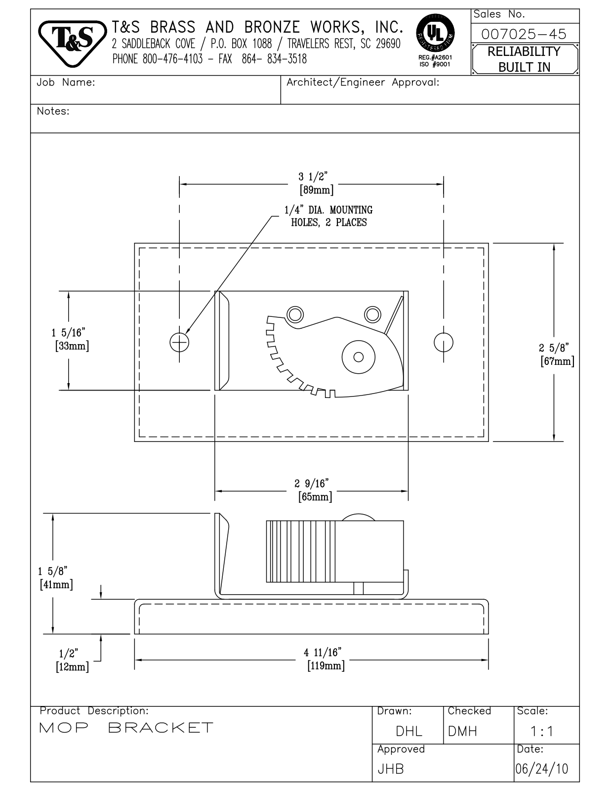 T&S Brass 007025-45 User Manual