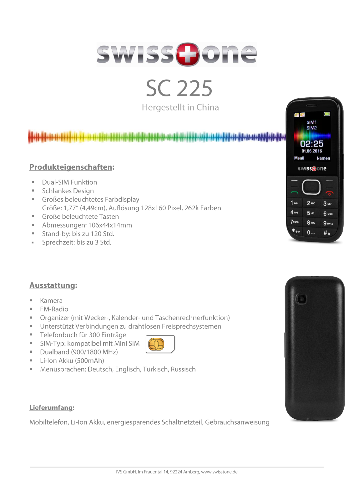 Swisstone SC 225 User Manual