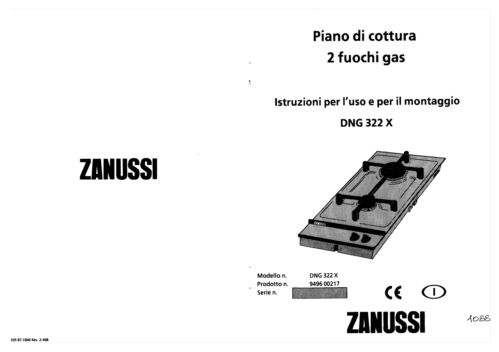 Zanussi DNG322X User Manual