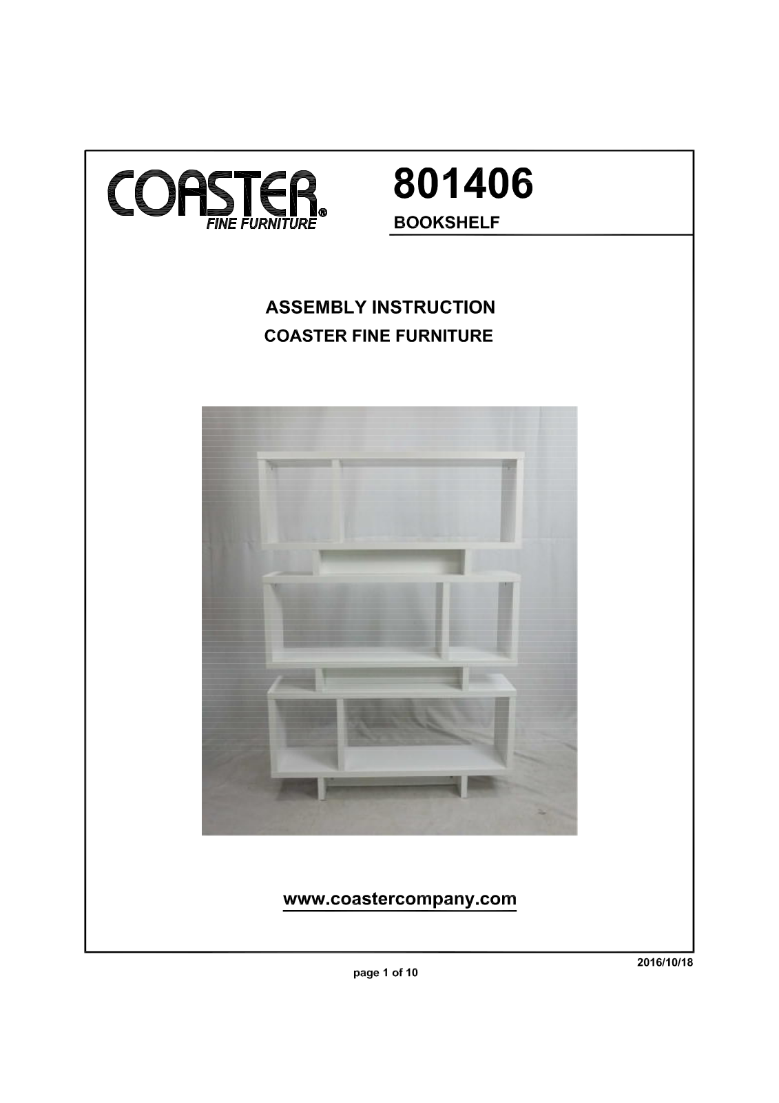 Coaster 801406 Assembly Guide - ManualMachine.com