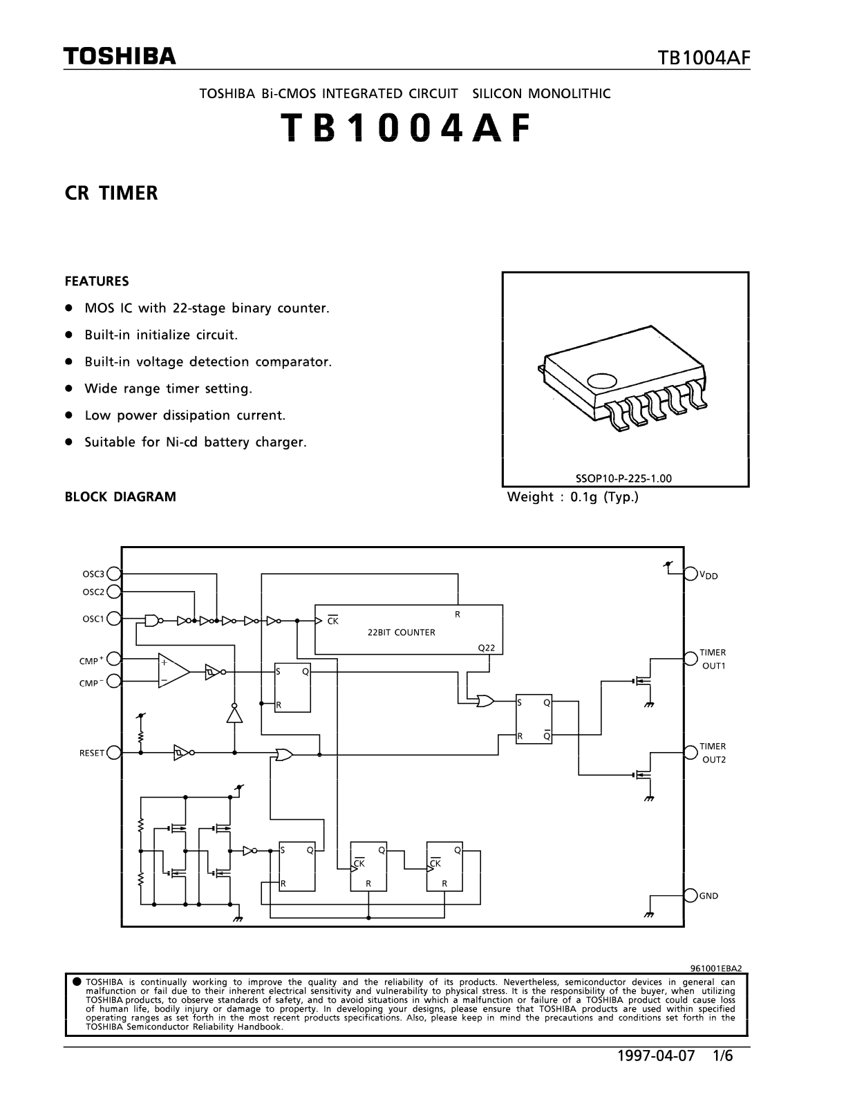 Toshiba TB1004AF Datasheet