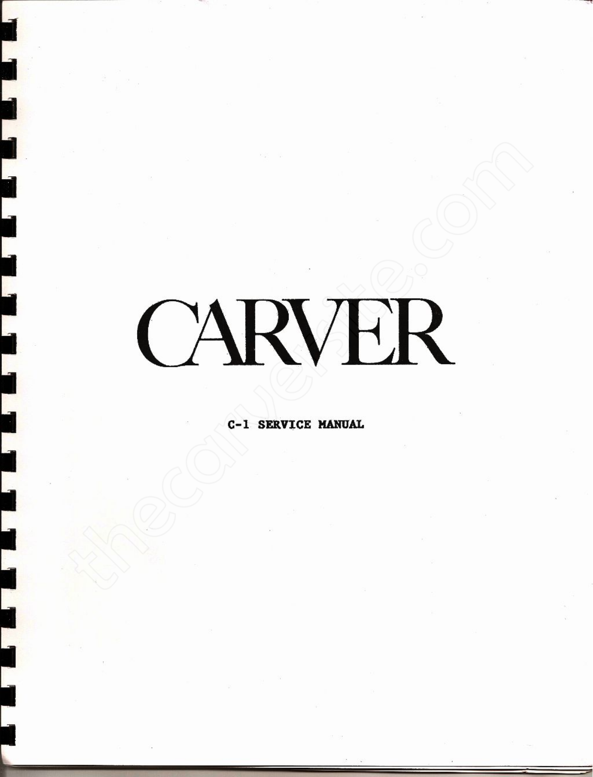 Carver C-1 Service manual