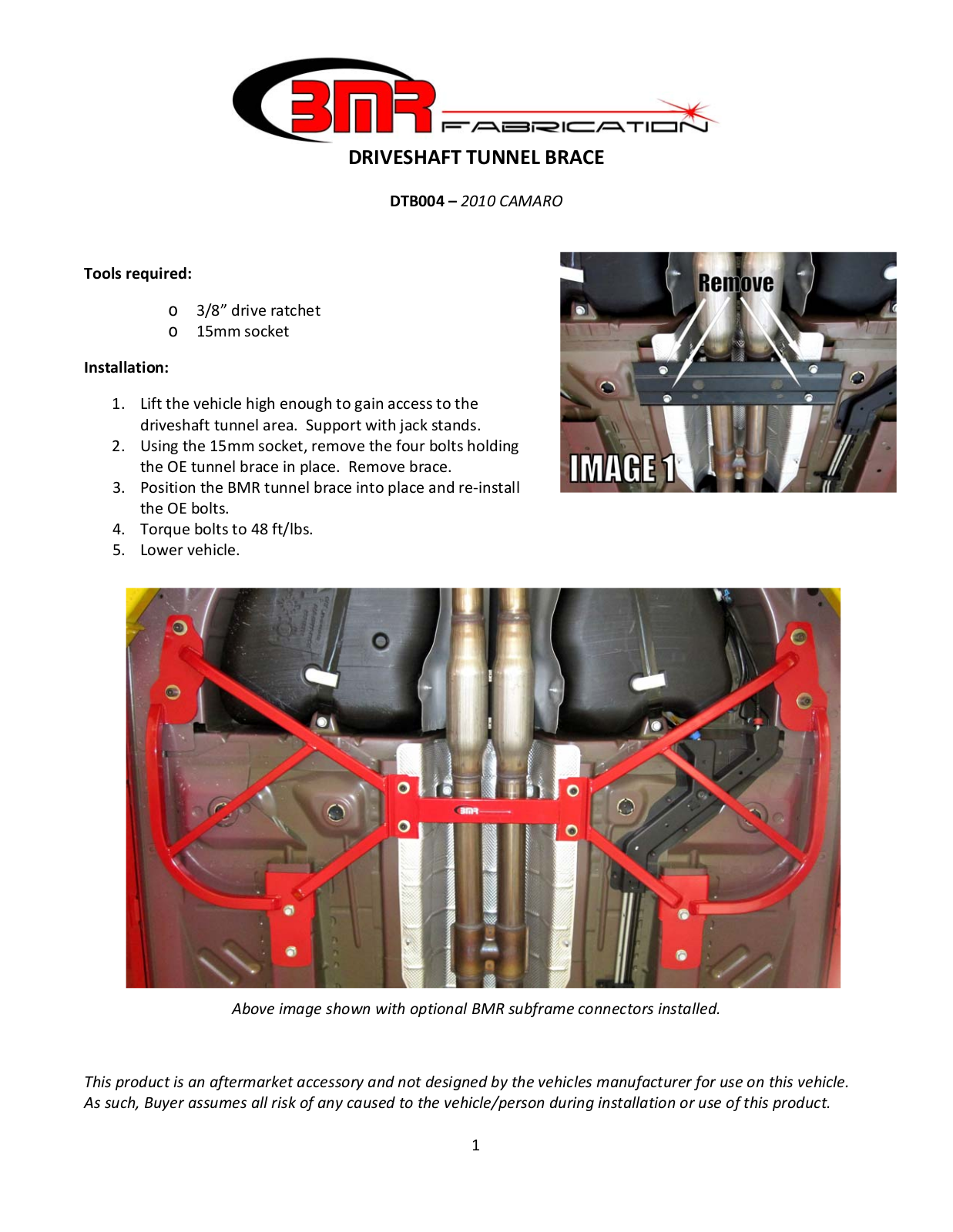 BMR Suspension DTB004 User Manual