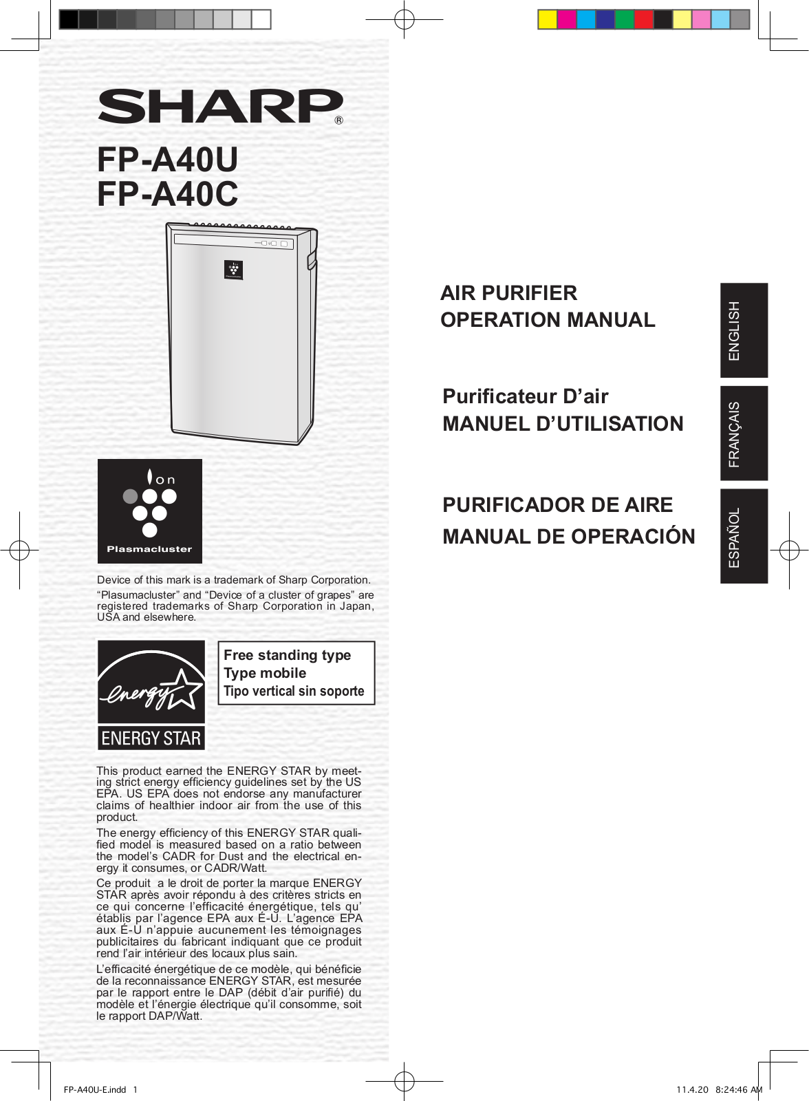 Sharp FP-A40C, FP-A40UW, FP-A40U User Manual