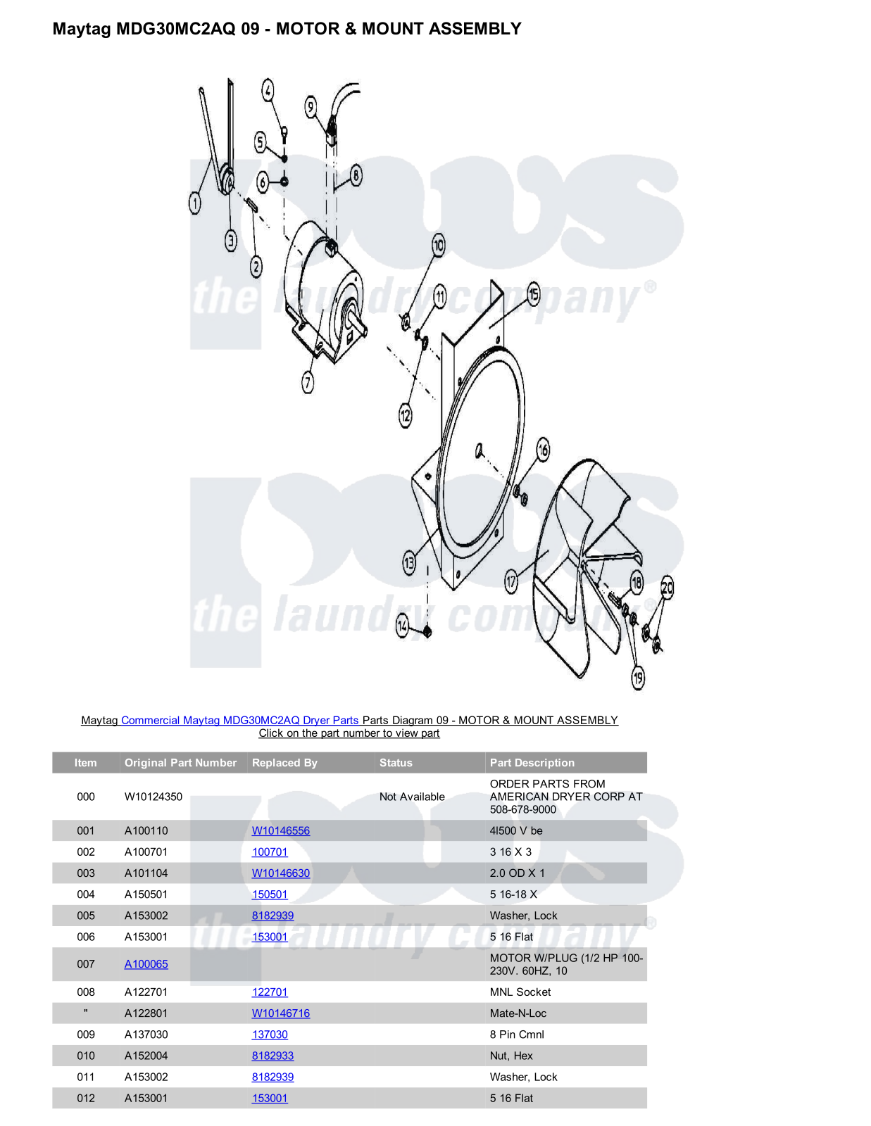 Maytag MDG30MC2AQ Parts Diagram