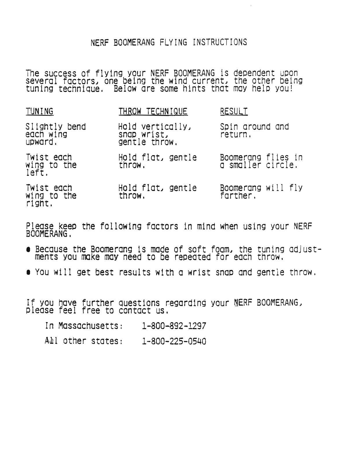 HASBRO Nerf Boomerang User Manual