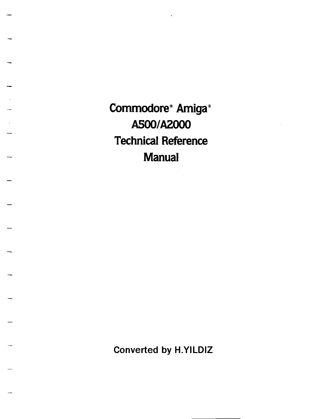 Commodore A2000, A500 Service manual