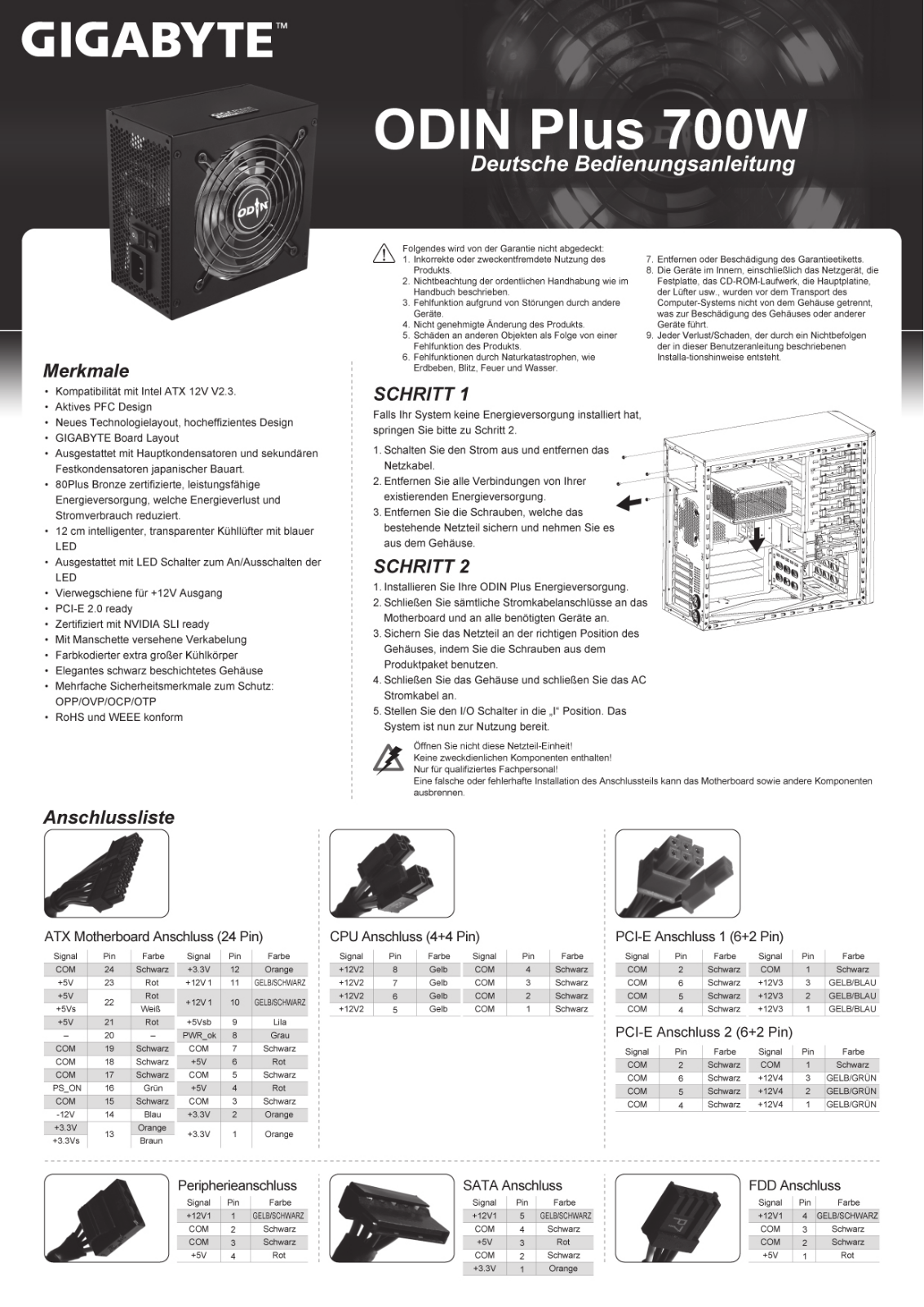 Gigabyte ODIN PLUS 700W User Manual