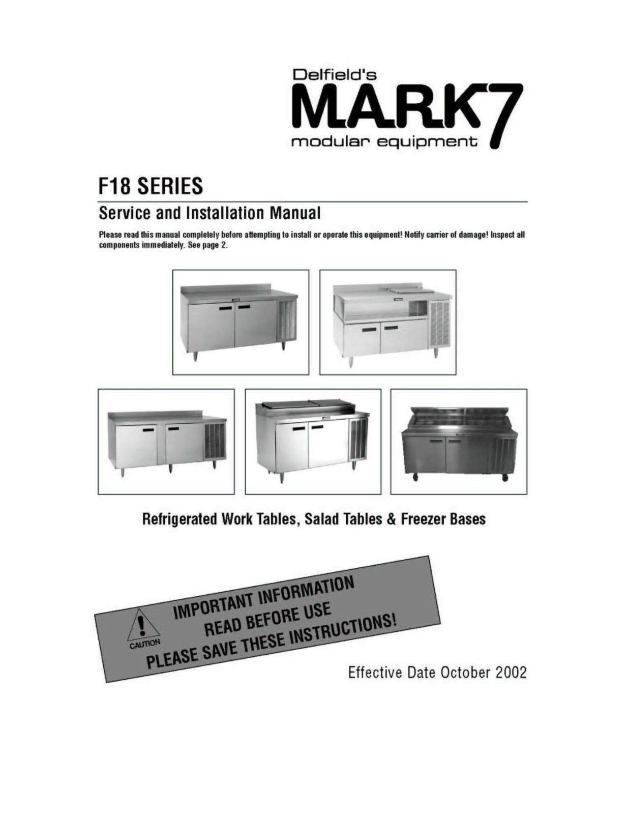 Delfield F18DC52 Service Manual