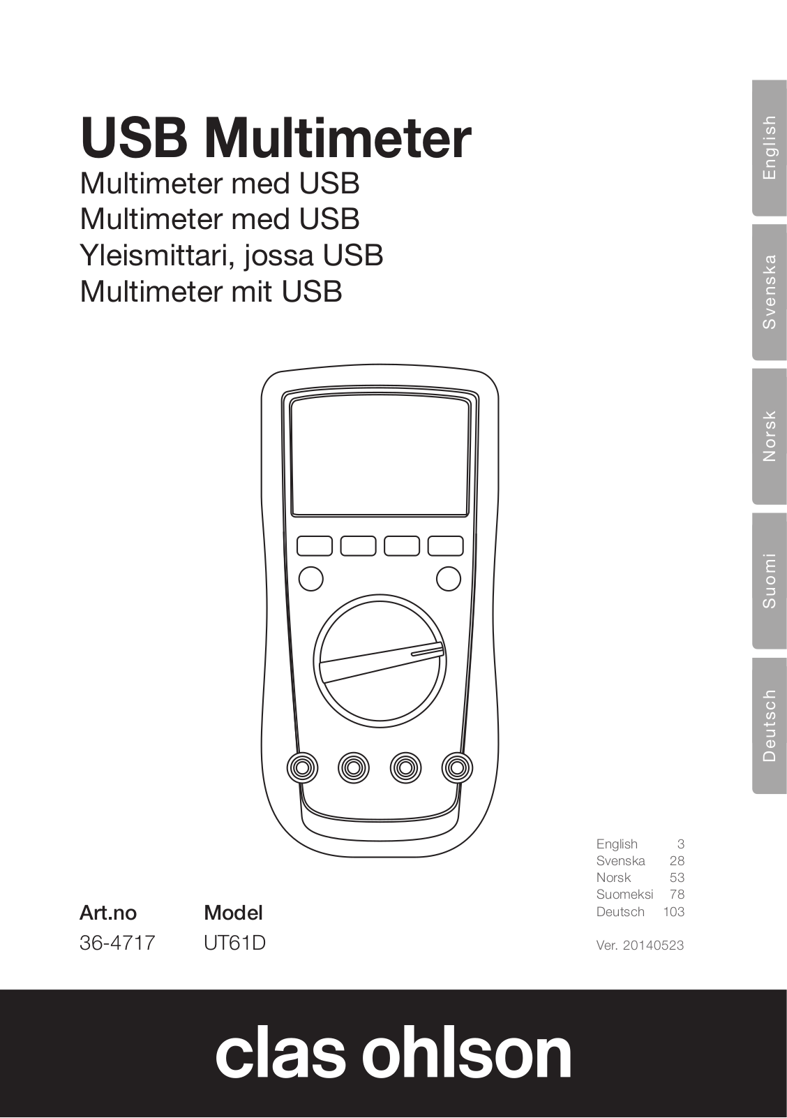 Clas Ohlson ut61d User Manual