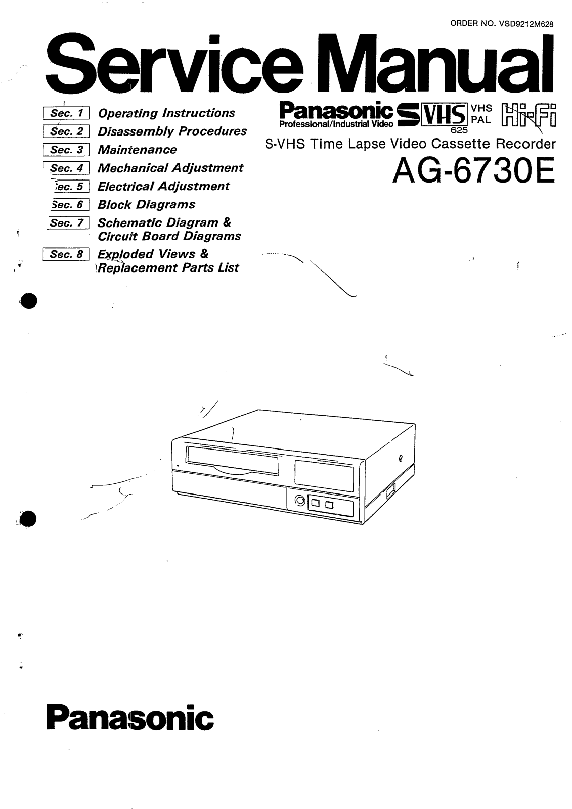 PANASONIC AG-6730e Service Manual