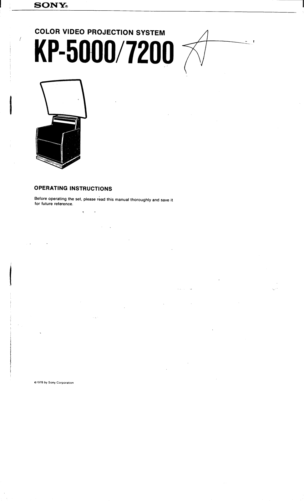 Sony KP-7200 Operating Manual