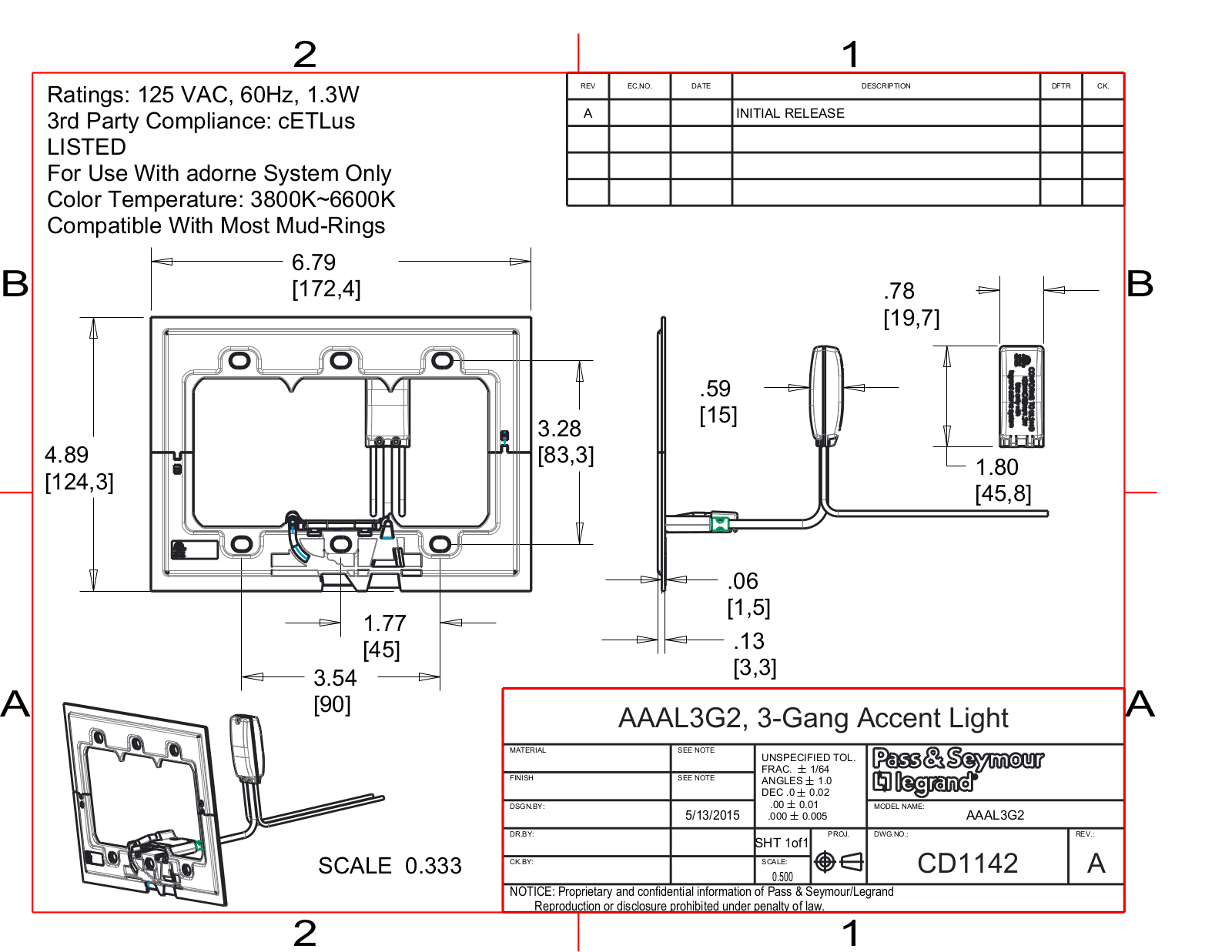 Legrand LEE1945 Dimensions - ManualMachine.com