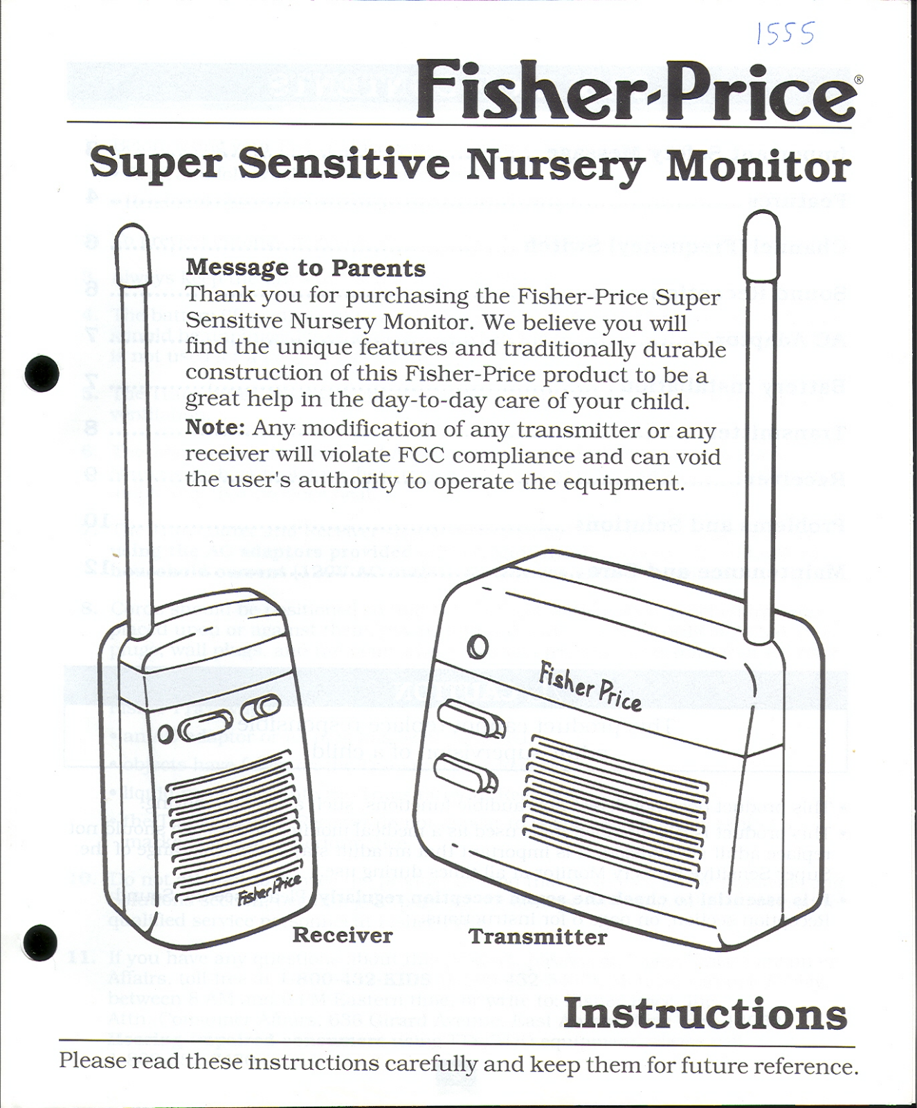 Fisher-Price 71555 Instruction Sheet