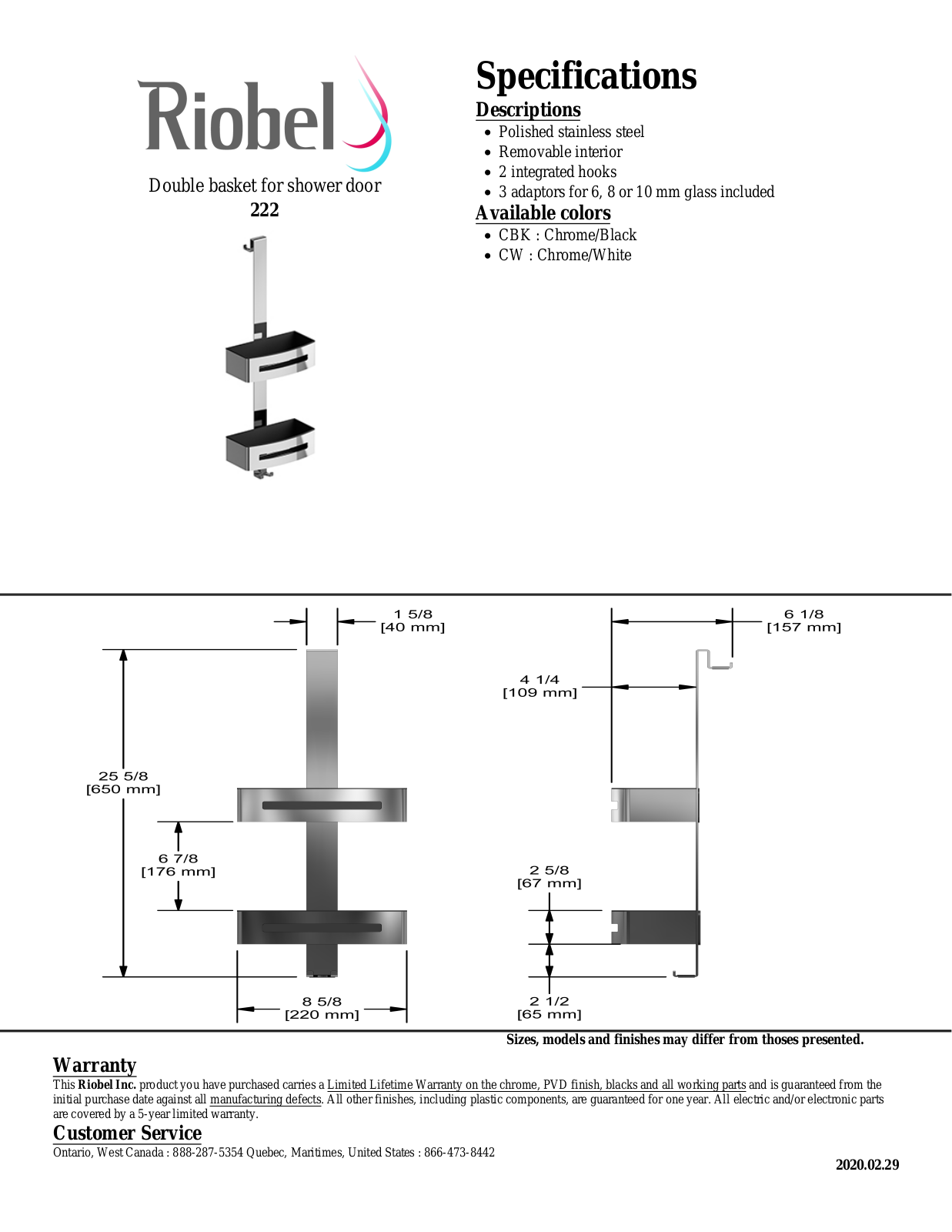 Riobel 222CBK Specifications - ManualMachine.com