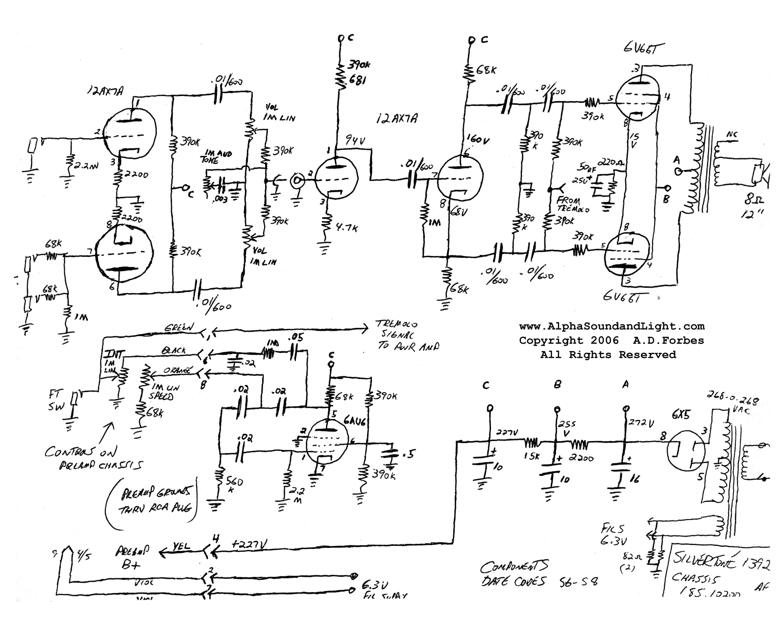 Silvertone 1392 schematic