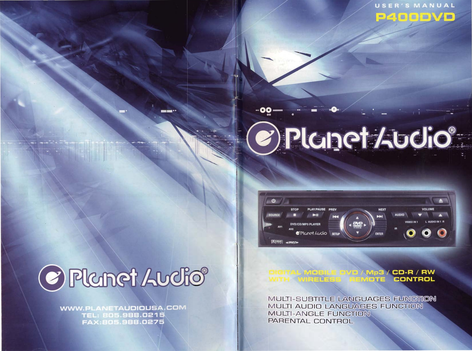 Planet Audio P400DVD User Manual